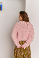 Pink Flame Knit Cardigan - Jaase