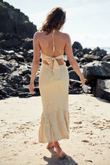 Ethereal Frill Midi Dress- Golden Harvest  ~ MOS the label