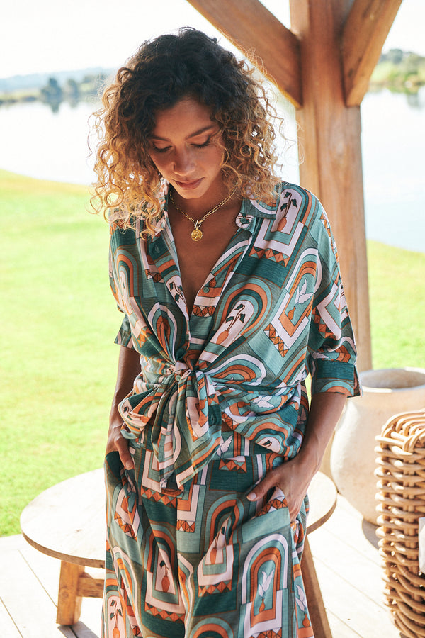 River Shirt - Emerald Arches