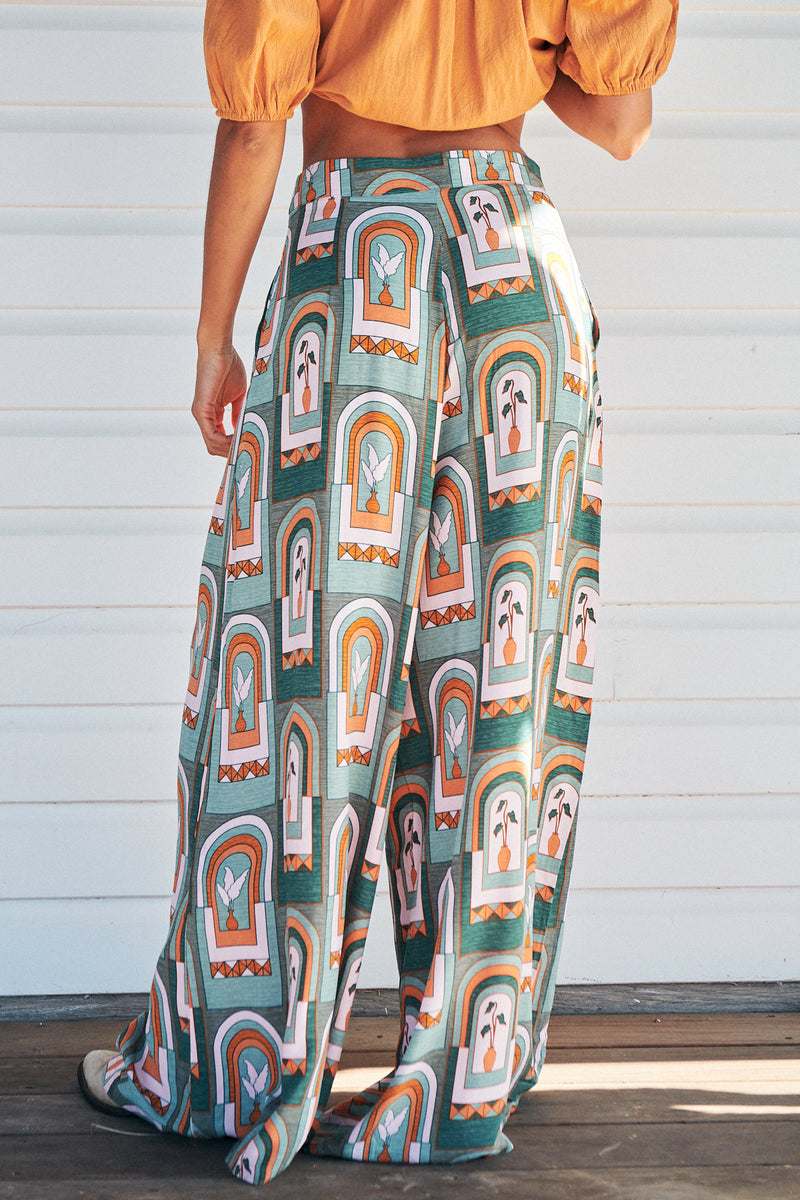 Hibiscus Pants - Emerald Arches