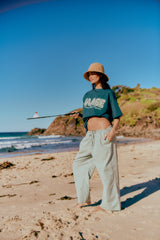 Turquoise Stripe Cici pant - Salt
