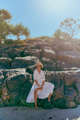 Embroidered Shell Indiana Maxi - Salt