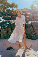 Embroidered Shell Indiana Maxi - Salt