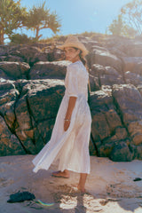 Embroidered Shell Indiana Maxi - Salt