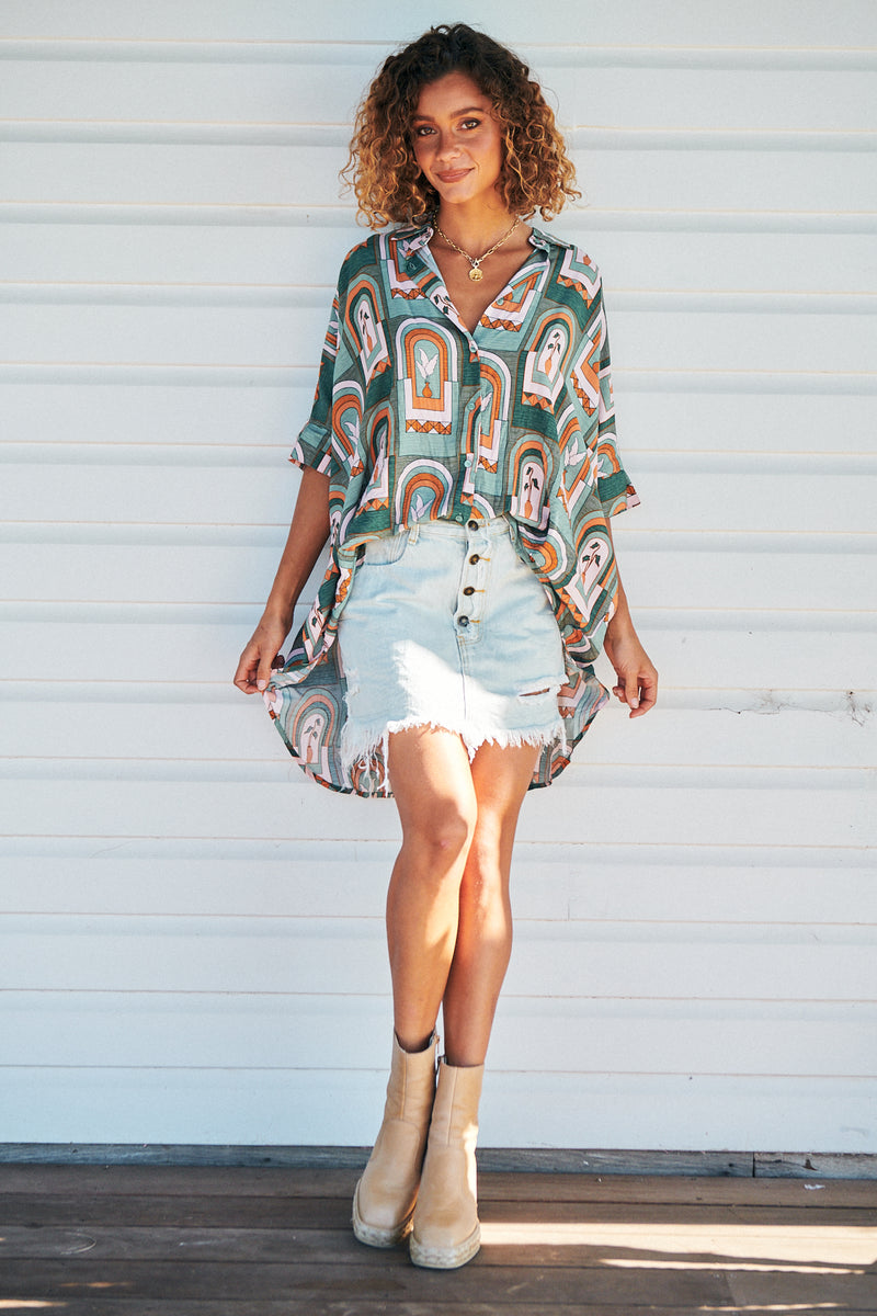 River Shirt - Emerald Arches