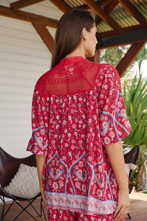 Florence Blouse - Ruby Rouge