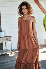 Lou Maxi Dress Gingernut -  Rhodes