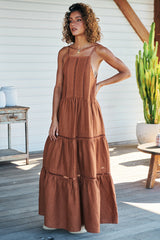 Lou Maxi Dress Gingernut -  Rhodes