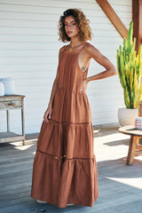 Lou Maxi Dress Gingernut -  Rhodes