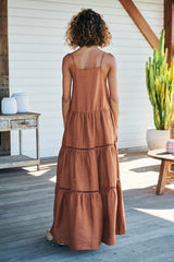 Lou Maxi Dress Gingernut -  Rhodes