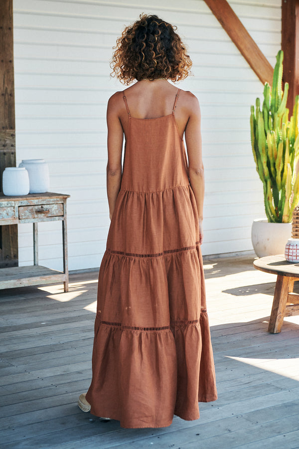 Lou Maxi Dress Gingernut -  Rhodes