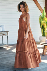 Lou Maxi Dress Gingernut -  Rhodes