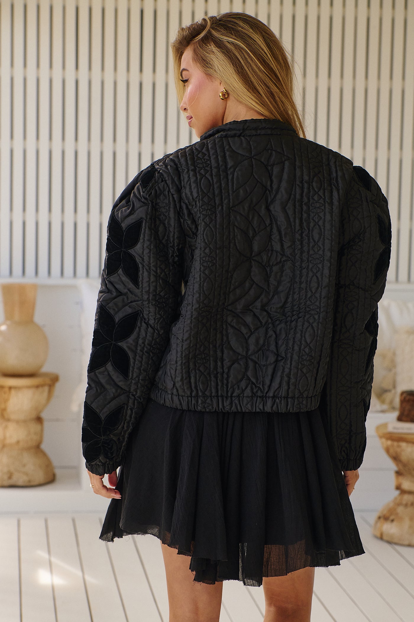 Quinn Quilted Jacket -Black ~ Free People – Arizonia Rose
