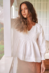 Kaia Blouse -Light Chalk - Odd Molly