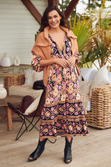 Liliana Midi Dress - Apricot Blossom