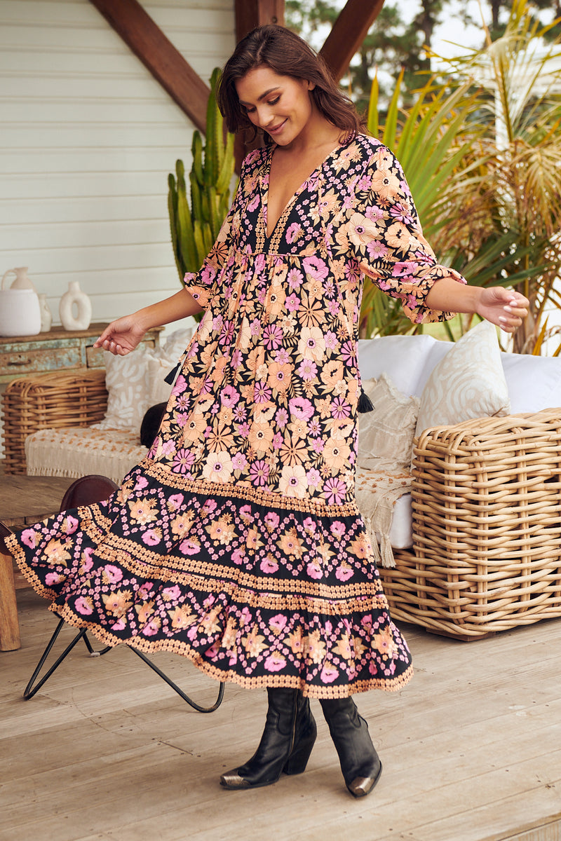 Liliana Midi Dress - Apricot Blossom