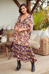 Liliana Midi Dress - Apricot Blossom