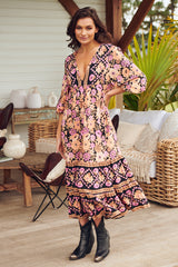 Liliana Midi Dress - Apricot Blossom