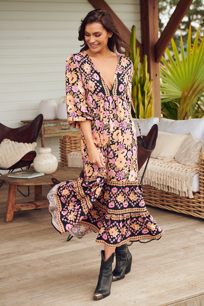 Liliana Midi Dress - Apricot Blossom