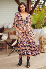 Liliana Midi Dress - Apricot Blossom