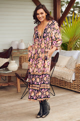 Liliana Midi Dress - Apricot Blossom