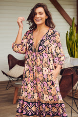 Liliana Midi Dress - Apricot Blossom