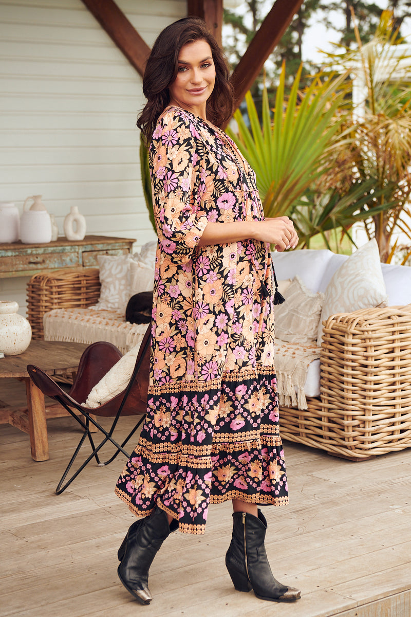 Liliana Midi Dress - Apricot Blossom