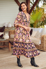 Liliana Midi Dress - Apricot Blossom