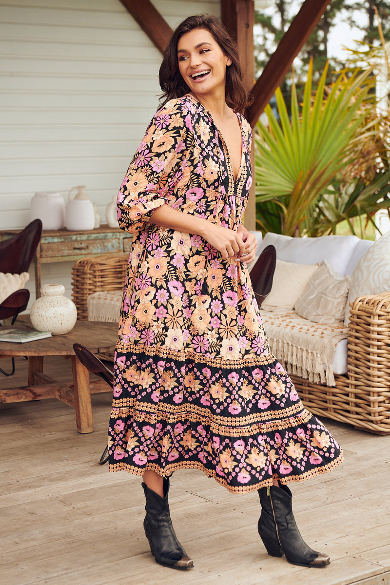 Liliana Midi Dress - Apricot Blossom