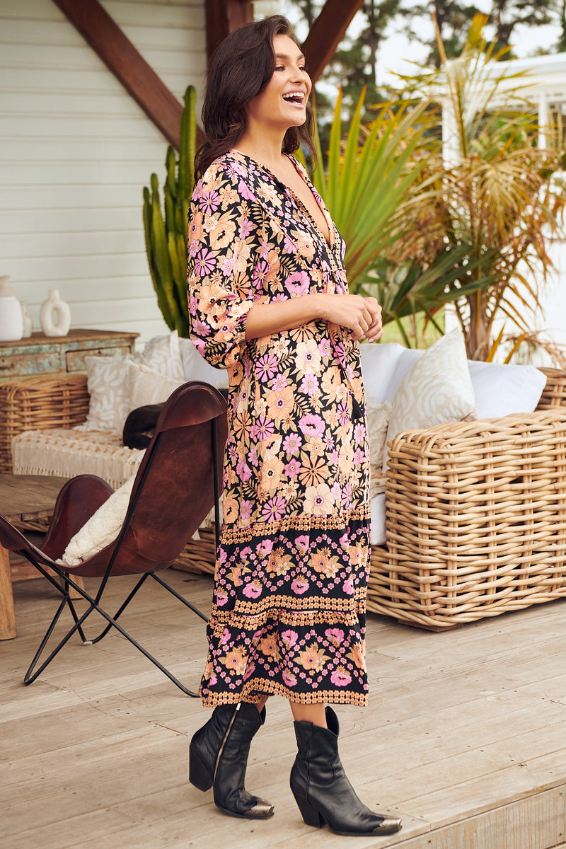 Liliana Midi Dress - Apricot Blossom
