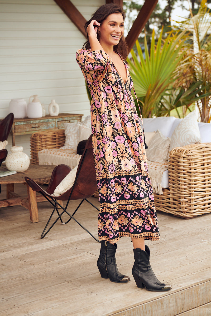 Liliana Midi Dress - Apricot Blossom