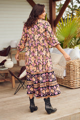 Liliana Midi Dress - Apricot Blossom