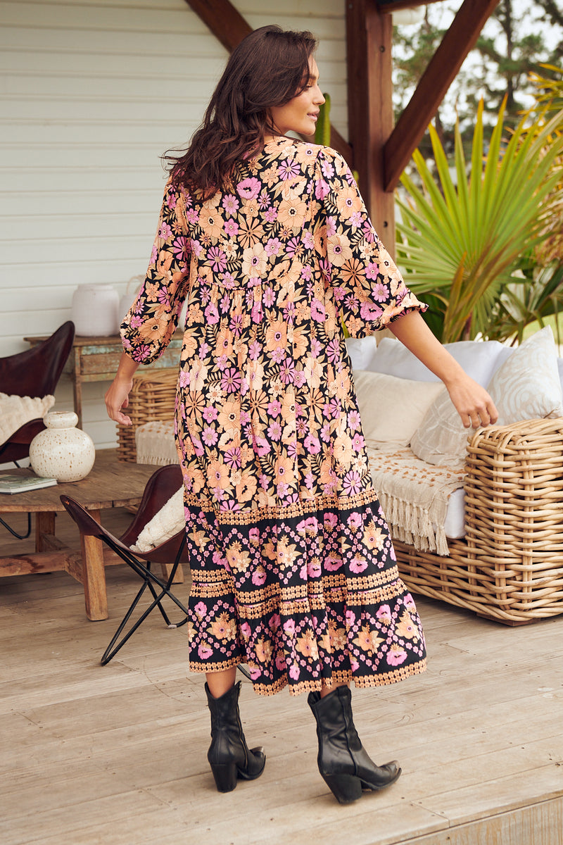 Liliana Midi Dress - Apricot Blossom