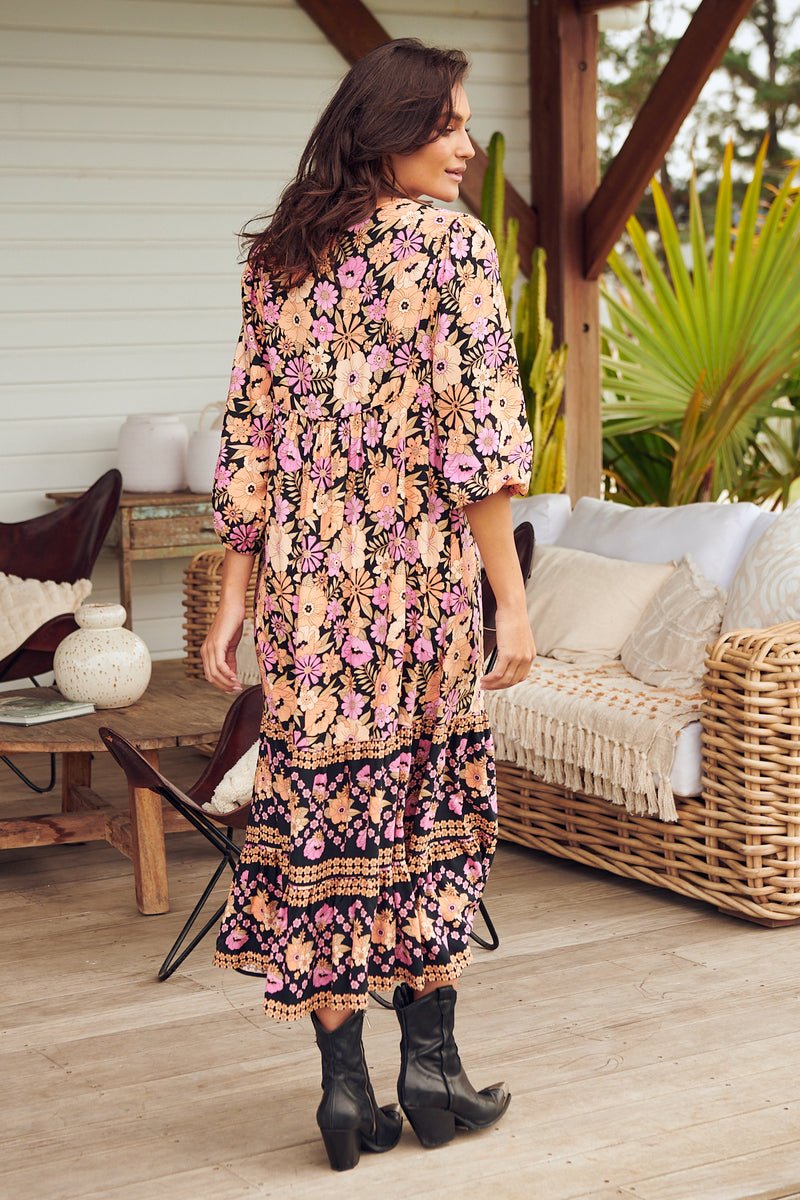 Liliana Midi Dress - Apricot Blossom
