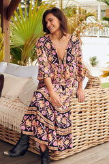 Liliana Midi Dress - Apricot Blossom