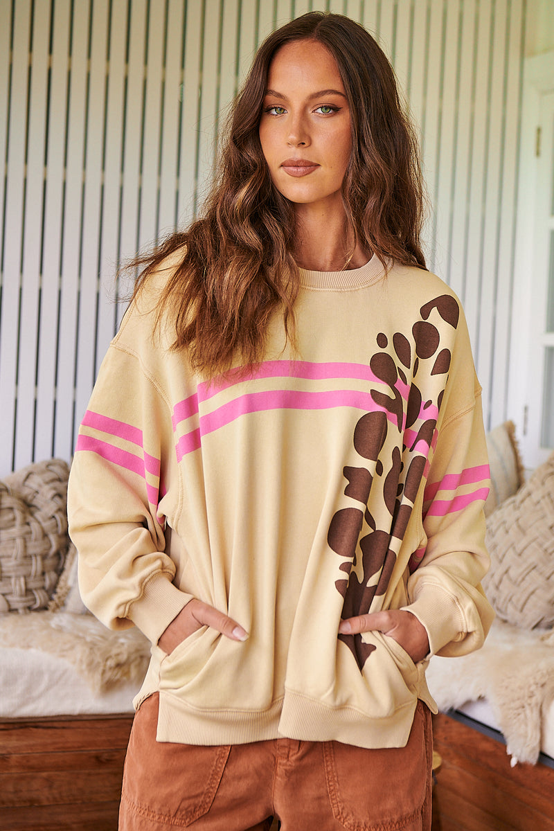All Star Logo Pullover- Pink Sand combo ~ Free People