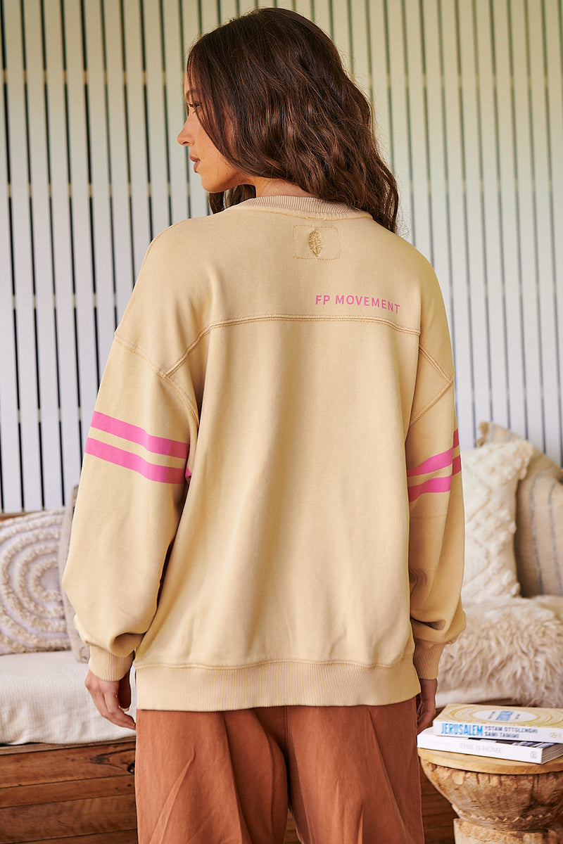 All Star Logo Pullover- Pink Sand combo ~ Free People