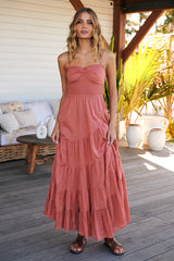 Sundrenched Solid Maxi Dress- Clay ~ Free People