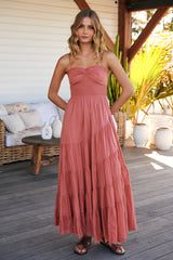 Sundrenched Solid Maxi Dress- Clay ~ Free People