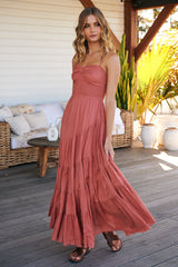 Sundrenched Solid Maxi Dress- Clay ~ Free People