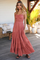 Sundrenched Solid Maxi Dress- Clay ~ Free People