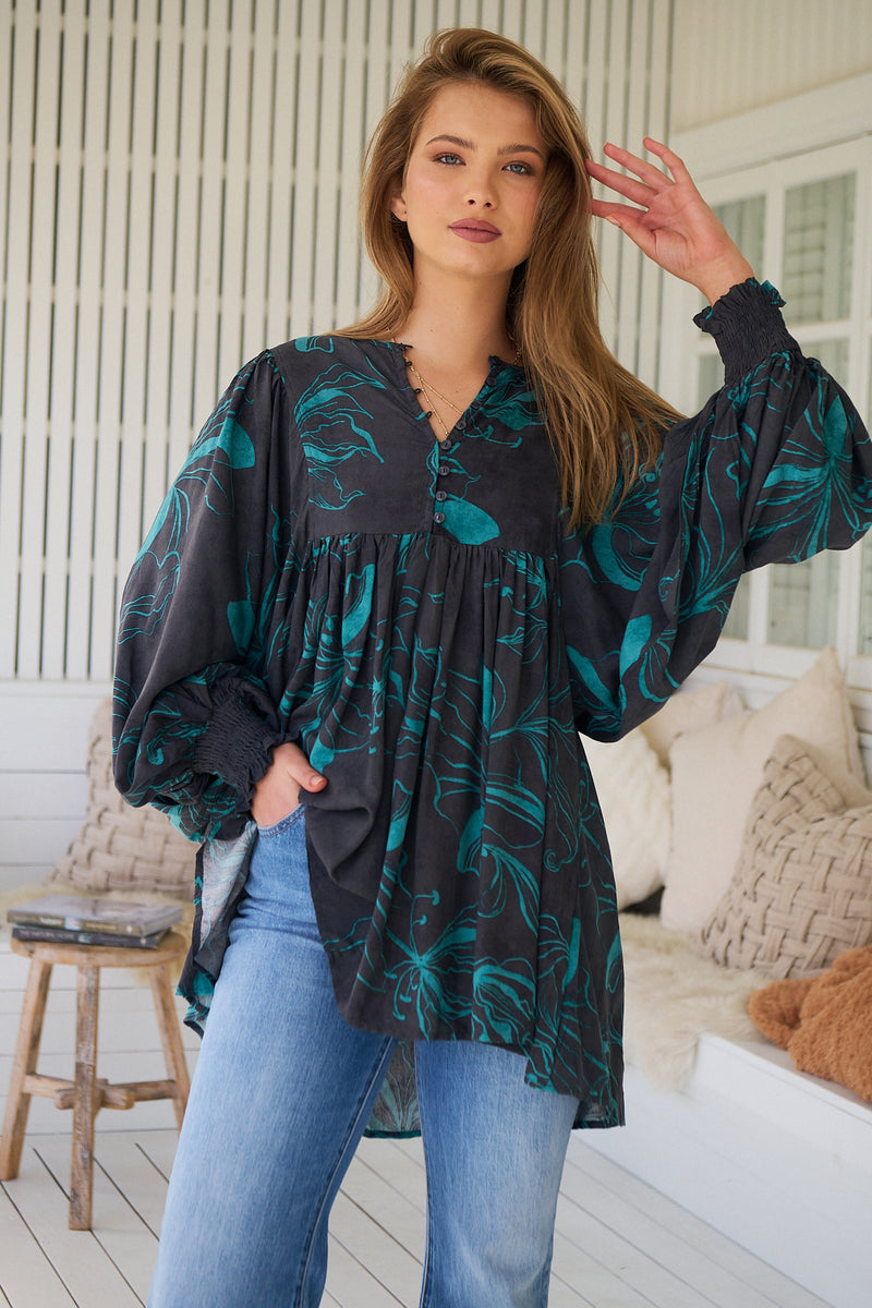 Paloma Blouse -  Midnight Lilly