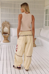 Rosalia Embroidered Pull-On Pants ~ Free People