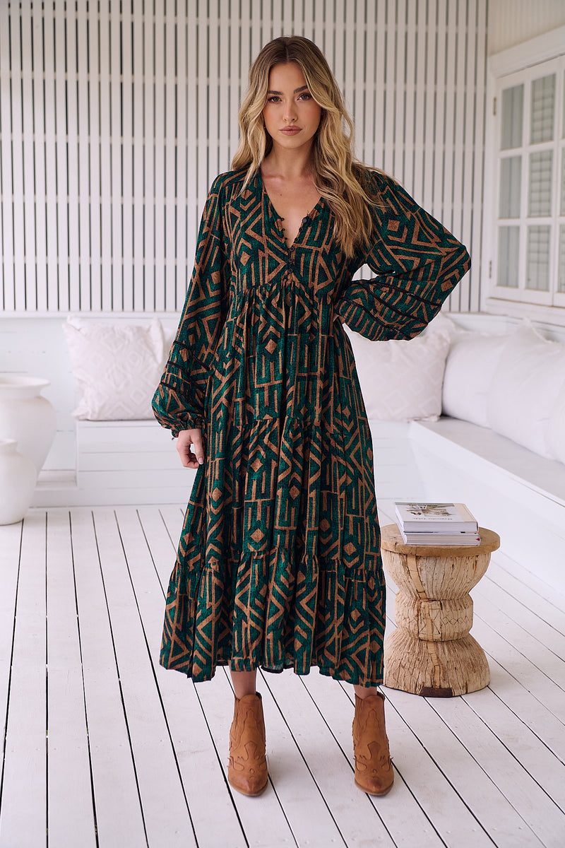 eve midi dress Eve Floral Nori Midi Dress BLUE-WHT / XL by Sugarlips