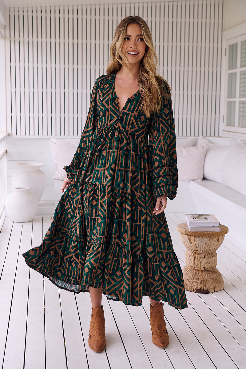 Eve Midi Dress - Emerald