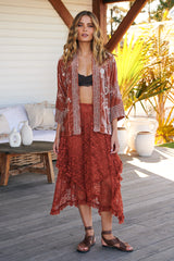 French Courtship Half Slip Skirt - Sundown Rust ~ Free People