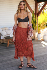 French Courtship Half Slip Skirt - Sundown Rust ~ Free People