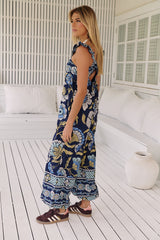 Bali Albright Jumpsuit ~ Navy Combo- Free People