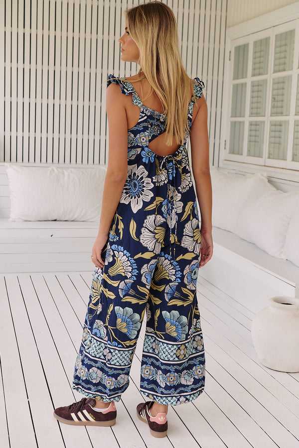 Bali Albright Jumpsuit ~ Navy Combo- Free People