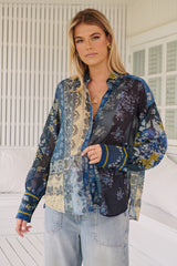 Flower Patch Top- Indigo Combo~ Free People